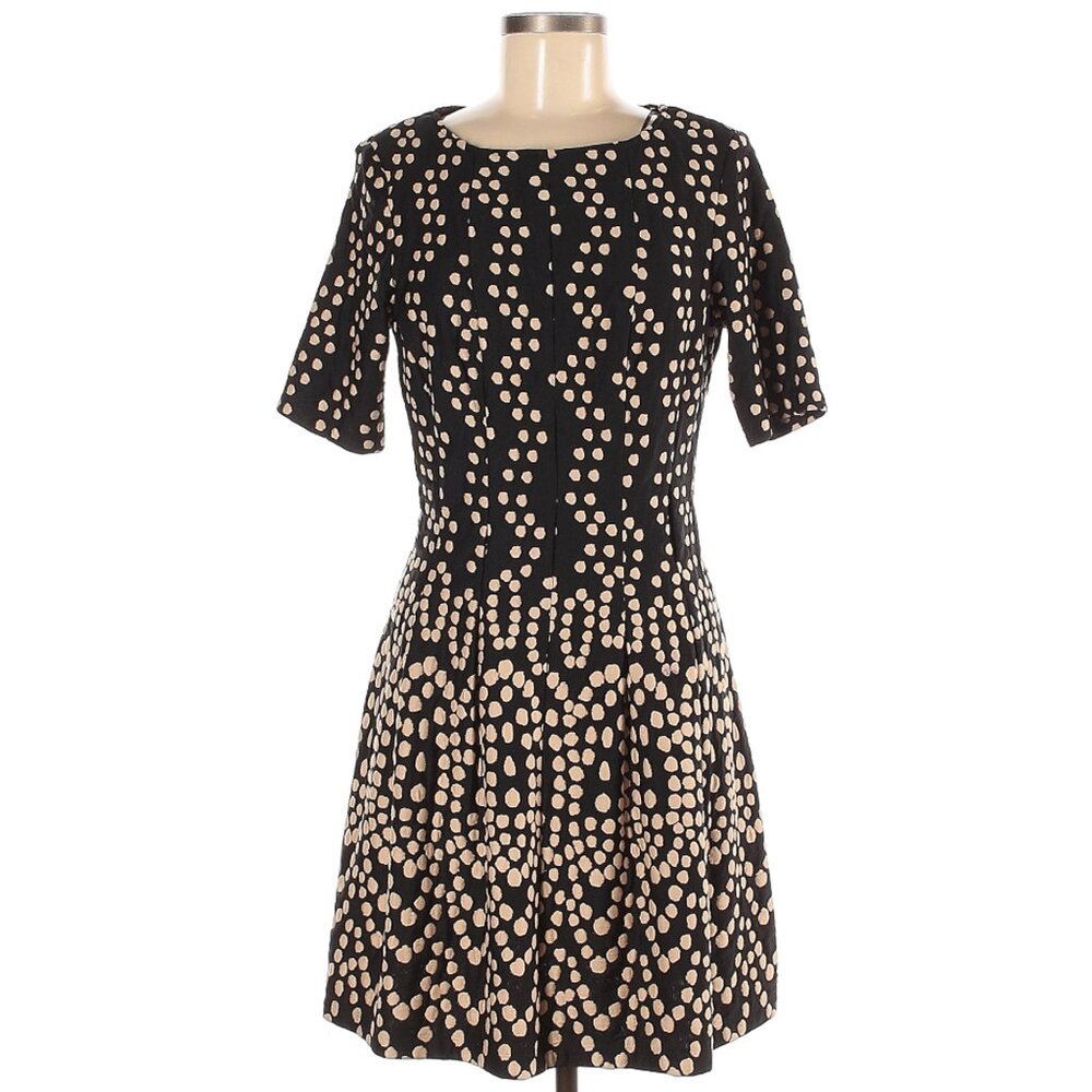 Gabby Skye heavy knit polka dot cream and black midi dress 6